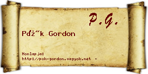 Pók Gordon névjegykártya